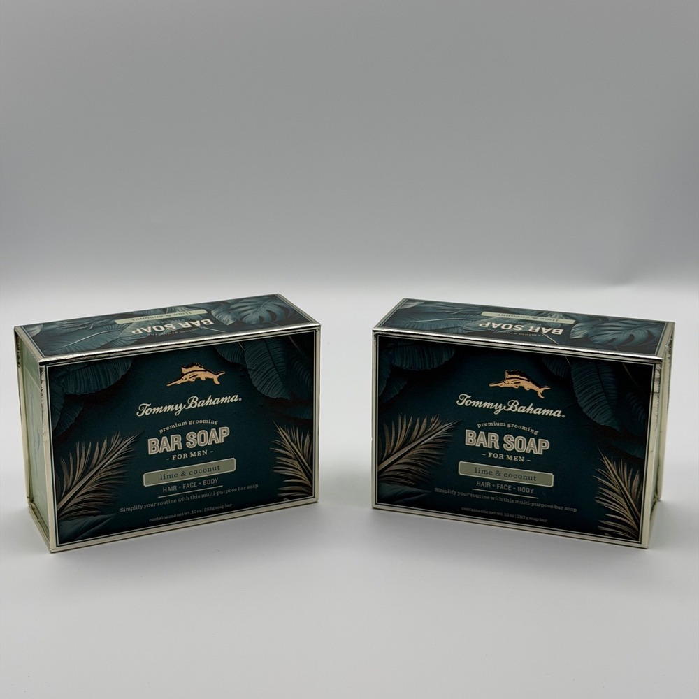 Tommy Bahama Men Lime & Coconut Bar Soap 10oz Hair Face Body 2 Pack NEW